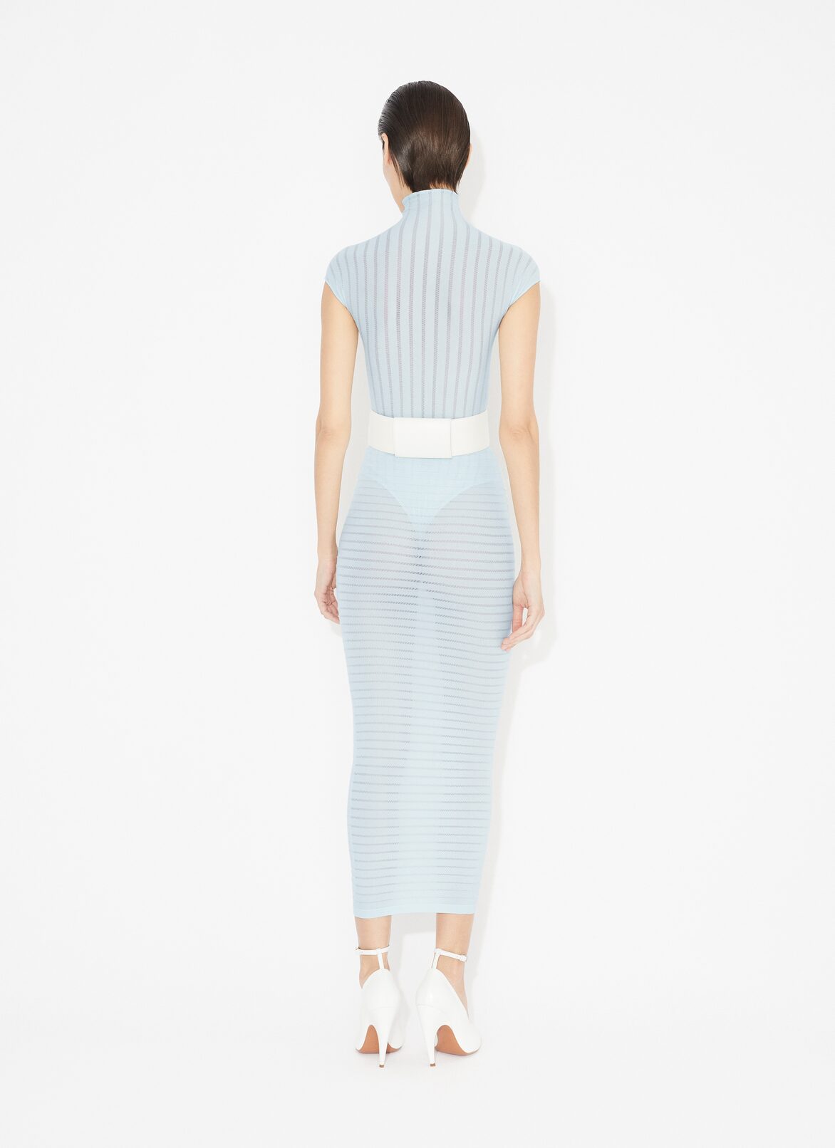 STRIPPED TUBE SKIRT ALAÏA BLUE STRIPPED TUBE SKIRT